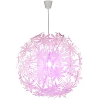 GLOBO Lighting - Pendelleuchte Blumenmuster Deckenlampe hängend weiß rund