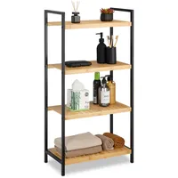 Relaxdays Beistellregal braun, schwarz 50,5 x 27,0 x 97,0