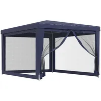 VidaXL Partyzelt mit 4 Mesh-Seitenwänden Blau 3x4 m HDPE