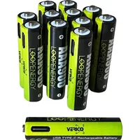 Verico Li-Ion-Akku Loop Energy AAA, mit USB-C Buchse, 12er
