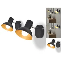 VidaXL Wandleuchten 2 Stk. für 2 Glühlampen E27 Schwarz