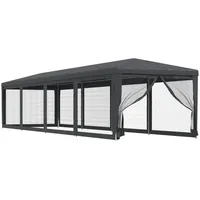 VidaXL Partyzelt mit 10 Mesh-Seitenwänden Anthrazit 3x12 m HDPE