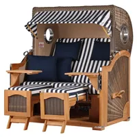 Bene living Strandkorb Komplettset Ammersee Grande XL Teak Bullauge