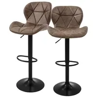 ML-Design Barhocker 2er Set, Kunstleder, Braun, Barstuhl mit Rückenlehne