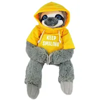 BEMIRO Faultier Stofftier mit Pulli, gelb Keep Smiling" -