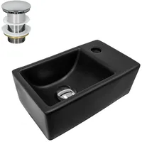 Luxebath ML-Design Waschbecken Schwarz Matt 35,5x20,5x12,5 cm Klein inkl