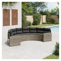 VidaXL Gartensofa mit Kissen Halbrund grau