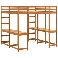 VidaXL Hochbett mit Schreibtisch & Leiter Braun 140x200 cm