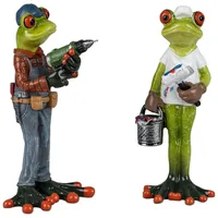 Formano 2er Set Froschpaar Handwerker und Maler lustige Frösche