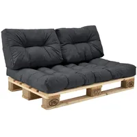 [en.casa] 1x Rückenkissen für Euro-Paletten-Sofa Dunkelgrau Palettenkissen Auflage In/Outdoor