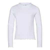 URBAN CLASSICS Girls Short Rib Longsleeve T Shirt, Weiß,