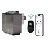 Karibu 4,5 kW Bio-Kombiofen anthrazit inkl. Huum WLAN Steuergerät