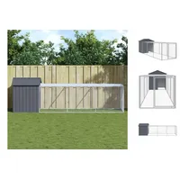 VidaXL Hühnerkäfig mit Auslauf Anthrazit 117x405x123 cm Stahl Verzinkt