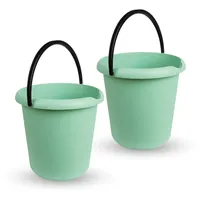 ProHome Eimer 5 Liter Kunststoffbügel Grün 2er Pack