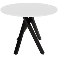 Mirjan24 Tisch, Weiß, Rund,Rund, 92x75x92 cm, Esszimmer, Tische, Esstische