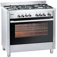 Bartscher 5-Flammen Gasherd mit Elektro-Multifunktionsbackofen