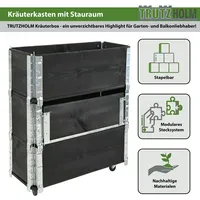 Baumarktplus Hochbeet auf Rollen Kräuterbox 80x30x68 cm mobil schwarz