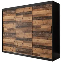 Abiks möbel MÖBEL Kryspol Schwebetürenschrank, Schwarz, Kunststoff, Nachbildung, 8