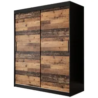 Abiks möbel MÖBEL Kryspol Schwebetürenschrank, Schwarz, Kunststoff, Nachbildung, 4