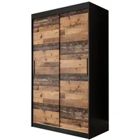 Abiks möbel Möbel Kryspol Schwebetürenschrank, Schwarz, Kunststoff, Nachbildung, 4