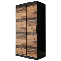 Abiks möbel Möbel Kryspol Schwebetürenschrank, Schwarz, Kunststoff, Nachbildung, 4