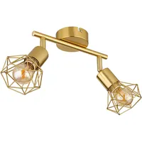 GLOBO Deckenleuchte schwenkbar Retro Spotleuchte 2 Strahler Wohnzimmerlampe Gitter
