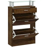 VidaXL Schuhschrank Räuchereiche 63x24x104 cm Holzwerkstoff