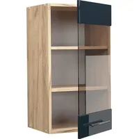 Vicco Glashängeschrank Fame-Line Eiche Dunkelblau Hochglanz 40 cm