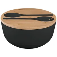 Brunner Greenkick Salatschüssel mit Besteck, Ø25cm, schwarz