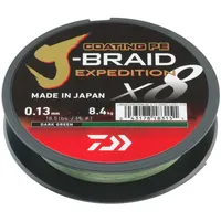 Daiwa J-Braid Expedition X8E, 0,13mm, 8,4kg/18,5lbs, 150m, Dark Green