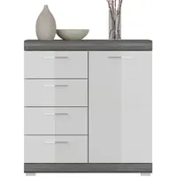 Inn.furn Kommode 80 x 85 cm Weiß Hochglanz /
