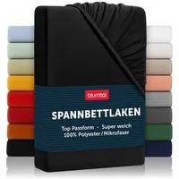Blumtal Spannbettlaken Mikrofaser 120 x 200 cm schwarz
