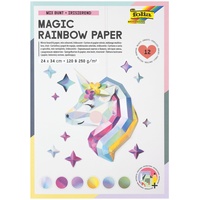 Folia Magic Rainbow Paper Block, 12 Blatt irisierendes Bastelpapier