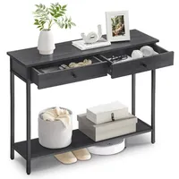 VASAGLE Konsolentisch mit 2 Schubladen anthrazitgrau-tintenschwarz
