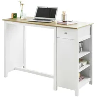 SoBuy Bartisch mit Einer Schublade und 3 Regalfächern MDF