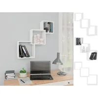 VidaXL Cube Wandregale Weiß 68x15x68 cm Holzwerkstoff