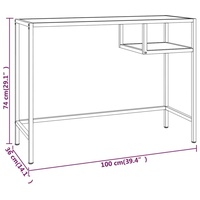 VidaXL Computertisch Transparent 100x36x74 cm Hartglas