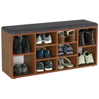 Komto Schuhbank mit Sitzfläche - Schuhregal Nussbaum 104 x