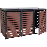 MCW 3er-Mülltonnenverkleidung K14 3x120l Walnuss-Holzoptik