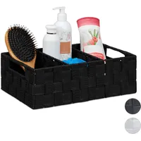 Relaxdays Relaxdays, Aufbewahrungskorb mit Fächern, Kosmetik Aufbewahrung im Bad,