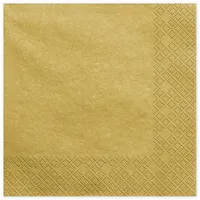 Partydeco 20 Servietten 33x33cm Gold Metallic // Deko Napkins