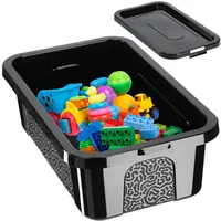 Kadax Rechteckige Aufbewahrungsbox mit Deckel, stapelbare Lagerbox, Kunststoff, platzsparende