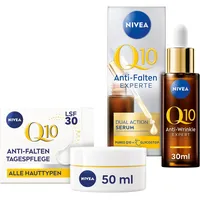 NIVEA Q10 Anti-Falten Dual Action Serum mit Anti-Glykationstechnologie, mildert