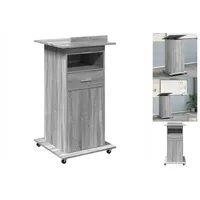 VidaXL Rednerpult mit Rollen & Schublade Grau Sonoma 55x55x107