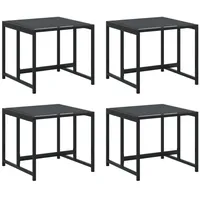 VidaXL Gartenhocker 4 Stk. Schwarz Stahl und Textilene