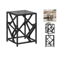 VidaXL Couchtisch mit Glasplatte Schwarz 30x30x41 cm Stahl
