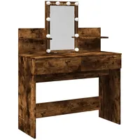 VidaXL Schminktisch mit LED-Beleuchtung Räuchereiche 100x40x130 cm
