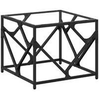 VidaXL Couchtisch mit Glasplatte Transparent 50x50x41 cm Stahl