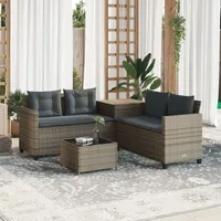 VidaXL Gartensofa in L-Form Loungeset grau