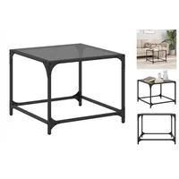 VidaXL Couchtisch mit Glasplatte Schwarz 50x50x40 cm Stahl